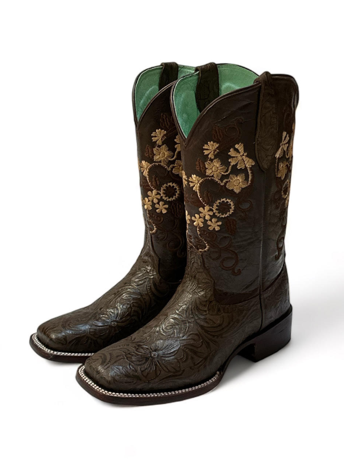 Bota Vaquera Tipo Bulldog De Mujer / Laura Cincelada Aqua
